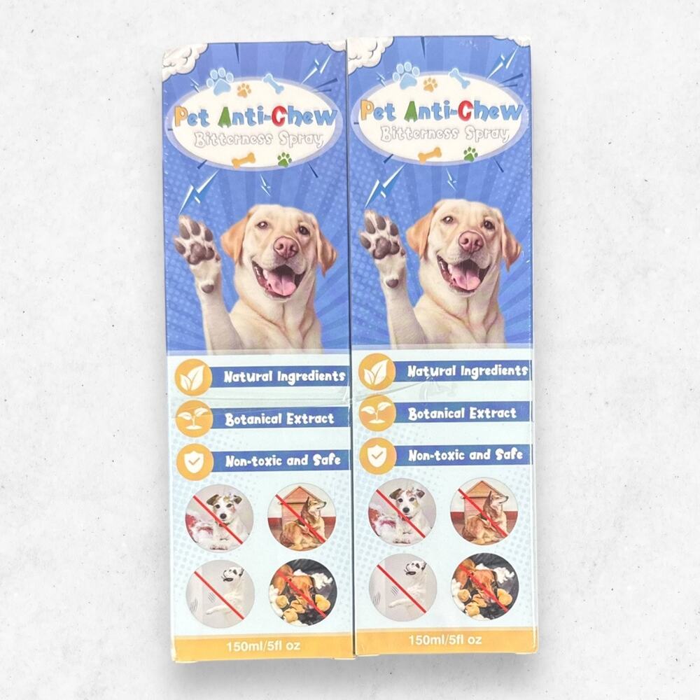 Pet Anti-Chew Bitterness Spray 150ml Dog Cat Natural LOT of 2 New